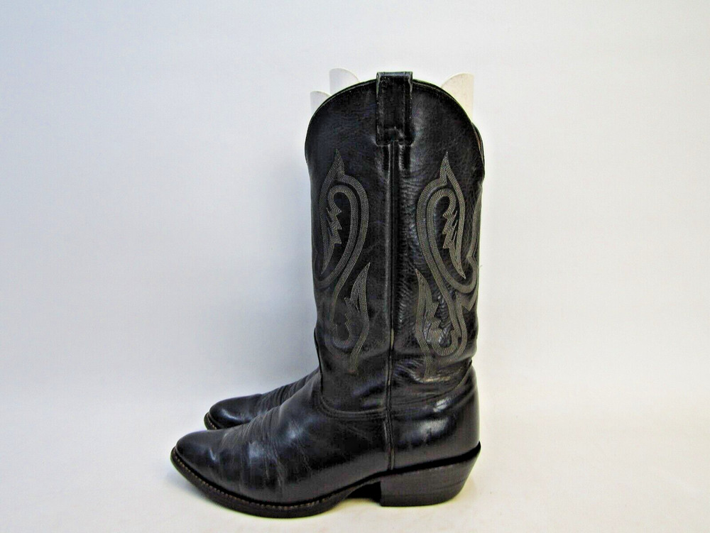 NOCONA Mens Size 8.5 EE Black Leather Cowboy Western Boots